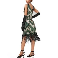 Women's Retro 1920s Fringe Dress Midi Dress Party Halloween Sequins Tassel Fringe Geometric V Neck Sleeveless Regular Fit Spring Fall 2023 Silver Black XS S M L 15 Women's Retro 1920s Fringe Dress Midi Dress Party Halloween Sequins Tassel Fringe Geometric V Neck Sleeveless Regular Fit Spring Fall 2023 Silver Black XS S M L -Casual Print Dress Sales flthdd1692849307422