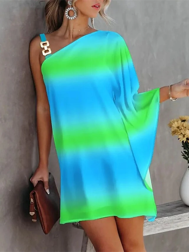 Women's Shift Dress Mini Dress Black Orange Green Long Sleeve Floral Cold Shoulder Summer Spring One Shoulder Fashion Winter Dress Fall Dress Loose Fit 2023 S M L XL XXL 2 Women's Shift Dress Mini Dress Black Orange Green Long Sleeve Floral Cold Shoulder Summer Spring One Shoulder Fashion Winter Dress Fall Dress Loose Fit 2023 S M L XL XXL - Image 2