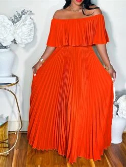 Women‘s Plus Size Curve Party Dress Pure Color Off Shoulder Half Sleeve Spring Fall Elegant Prom Dress Maxi Long Dress Party Dress 14 Women‘s Plus Size Curve Party Dress Pure Color Off Shoulder Half Sleeve Spring Fall Elegant Prom Dress Maxi Long Dress Party Dress -Casual Print Dress Sales fopknu1663320361833