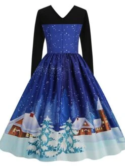 Women's Christmas Swing Dress Vintage DressKnee Length Dress Blue Royal Blue Light Blue Black Long Sleeve Santa Claus Elk Snowman Print Fall Winter Crew Neck Vacation Vintage 2022 S M L XL XXL 3XL 34 Women's Christmas Swing Dress Vintage DressKnee Length Dress Blue Royal Blue Light Blue Black Long Sleeve Santa Claus Elk Snowman Print Fall Winter Crew Neck Vacation Vintage 2022 S M L XL XXL 3XL -Casual Print Dress Sales fuoxrr1665293399531