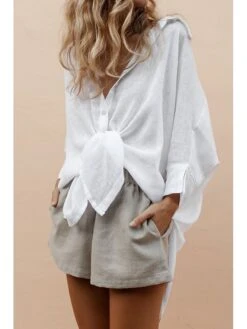 Women's Swimwear Cover Up Beach Top Swim Dress Normal Swimsuit Oversized Solid Color White Shirt Blouse Bathing Suits New Fashion Casual 14 Women's Swimwear Cover Up Beach Top Swim Dress Normal Swimsuit Oversized Solid Color White Shirt Blouse Bathing Suits New Fashion Casual -Casual Print Dress Sales fwstqw1651126871503