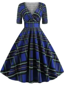 Women's Christmas Swing Dress Midi Dress Black Blue Red Short Sleeve Plaid Print Winter Fall Autumn V Neck 2022 S M L XL 2XL 12 Women's Christmas Swing Dress Midi Dress Black Blue Red Short Sleeve Plaid Print Winter Fall Autumn V Neck 2022 S M L XL 2XL -Casual Print Dress Sales fxlklr1667979773118