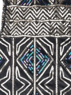 Women's Retro 1920s Fringe Dress Midi Dress Party Halloween Sequins Tassel Fringe Geometric Crewneck Short Sleeve Regular Fit Spring Fall 2023 Red Blue S M L XL -Casual Print Dress Sales fxnjlr1693206891905