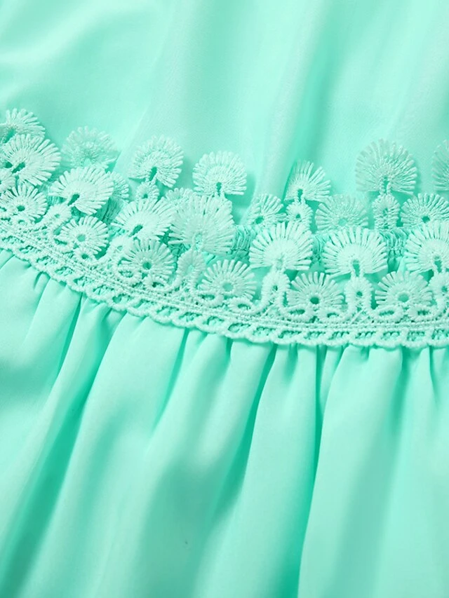 Women's Casual Dress Lace Dress Mini Dress Black Green Light Blue Half Sleeve Pure Color Lace Summer Spring Crew Neck Stylish Vacation Loose Fit 2023 S M L XL XXL 3XL 4XL 5XL 4 Women's Casual Dress Lace Dress Mini Dress Black Green Light Blue Half Sleeve Pure Color Lace Summer Spring Crew Neck Stylish Vacation Loose Fit 2023 S M L XL XXL 3XL 4XL 5XL - Image 4