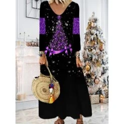 Women's Christmas Casual Dress Shift DressMaxi Long Dress Purple Wine Red Brown White Long Sleeve Plaid Santa Claus Elk Print Fall Winter V Neck Vacation Casual 2022 S M L XL XXL 3XL 4XL 5XL 6XL 32 Women's Christmas Casual Dress Shift DressMaxi Long Dress Purple Wine Red Brown White Long Sleeve Plaid Santa Claus Elk Print Fall Winter V Neck Vacation Casual 2022 S M L XL XXL 3XL 4XL 5XL 6XL -Casual Print Dress Sales gaixki1668238367509