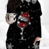Women‘s Plus Size Christmas Dress Casual Dress Cat Long Sleeve Winter Fall Casual Festival Mini Dress Going Out Dress