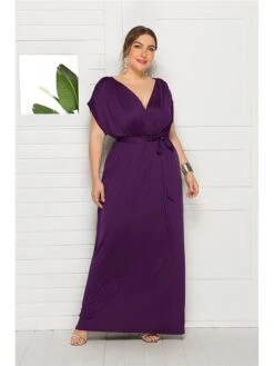 Women's Plus Size Party Dress Solid Color V Neck Short Sleeve Summer Spring Elegant Casual Prom Dress Maxi Long Dress Party Daily Dress 23 Women's Plus Size Party Dress Solid Color V Neck Short Sleeve Summer Spring Elegant Casual Prom Dress Maxi Long Dress Party Daily Dress -Casual Print Dress Sales gatbzf1597046642035