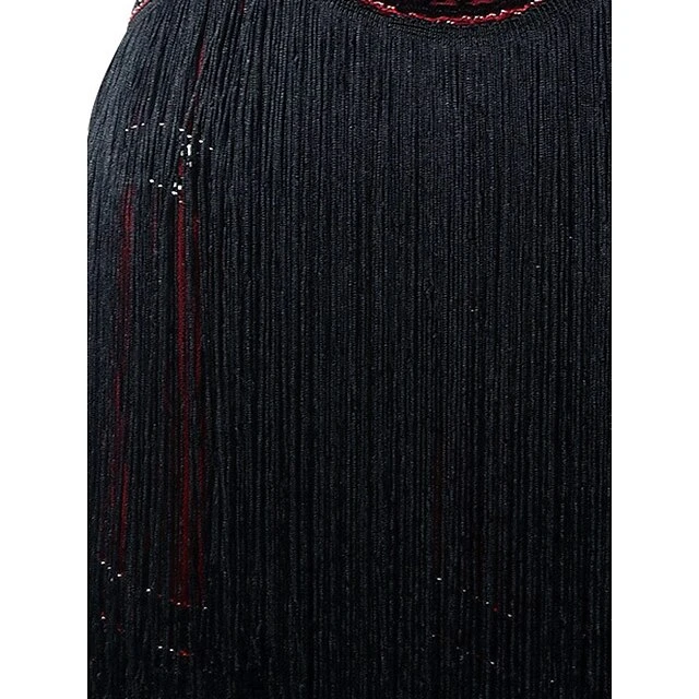Women's Retro 1920s Fringe Dress Midi Dress Party Halloween Sequins Tassel Fringe Geometric V Neck Sleeveless Regular Fit Spring Fall 2023 Black White S M L XL 6 Women's Retro 1920s Fringe Dress Midi Dress Party Halloween Sequins Tassel Fringe Geometric V Neck Sleeveless Regular Fit Spring Fall 2023 Black White S M L XL - Image 6