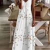 Women's Long Dress Maxi Dress Casual Dress A Line Dress Summer Dress Butterfly Casual Modern Daily Holiday Vacation Print Sleeveless V Neck Dress Regular Fit White Summer Spring S M L XL XXL