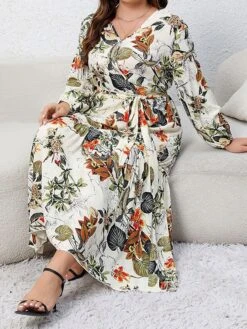 Women's Casual Dress Swing Dress Print Dress Leaf Floral Ruffle Print V Neck Long Dress Maxi Dress Fashion Streetwear Outdoor Daily Long Sleeve Regular Fit Blue Apricot Fall Winter XL XXL 3XL 4XL 24 Women's Casual Dress Swing Dress Print Dress Leaf Floral Ruffle Print V Neck Long Dress Maxi Dress Fashion Streetwear Outdoor Daily Long Sleeve Regular Fit Blue Apricot Fall Winter XL XXL 3XL 4XL -Casual Print Dress Sales giqzla1697539484203