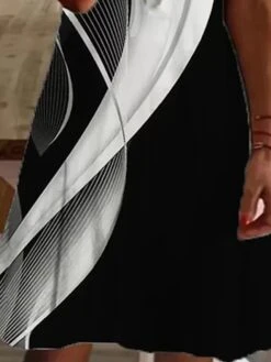 Women‘s Plus Size Curve Casual Dress Lace Design Color Block Stripe Midi Dress Short Sleeve V Neck Fashion Daily Black Summer Dress Spring Dress -Casual Print Dress Sales giyuqw1677652561129