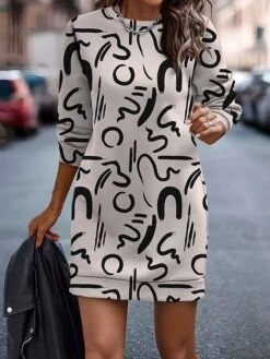 Women's Casual Dress Sweatshirt Dress Mini Dress Warm Fashion Outdoor Vacation Going Out Crew Neck Print Print Loose Fit Navy Blue Blue Brown S M L XL XXL 9 Women's Casual Dress Sweatshirt Dress Mini Dress Warm Fashion Outdoor Vacation Going Out Crew Neck Print Print Loose Fit Navy Blue Blue Brown S M L XL XXL -Casual Print Dress Sales gkecxb1696764371889