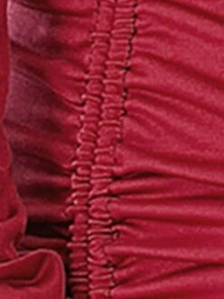 Women‘s Plus Size Curve Work Dress Sheath Dress Semi Formal Dress Fashion Mini Dress Ruched Drawstring Crew Neck Long Sleeve Plain Regular Fit Wine Purple Orange Spring Fall XL XXL 3XL 4XL 5XL -Casual Print Dress Sales gmjzhd1691402322367