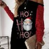 Women‘s Christmas Casual Dress Sweatshirt Dress Mini Dress Warm Fashion Outdoor Holiday Crew Neck Print Santa Claus Snowman Loose Fit Black White Blue S M L XL XXL