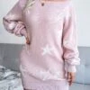 Women's Casual Dress Sweatshirt Dress Winter Dress Mini Dress Ribbed Daily Date Going Out Fashion Modern Boat Neck Long Sleeve 2023 Regular Fit Pink Sky Blue Khaki Color S M L Size