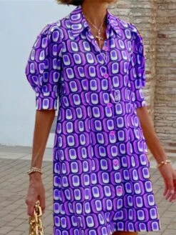 Women's Shirt Dress Casual Dress Shift Dress Midi Dress Outdoor Daily Vacation Polyester Classic Casual Shirt Collar Button Half Sleeve Summer Spring Fall 2023 Loose Fit Yellow Red Purple Plaid S M L 7 Women's Shirt Dress Casual Dress Shift Dress Midi Dress Outdoor Daily Vacation Polyester Classic Casual Shirt Collar Button Half Sleeve Summer Spring Fall 2023 Loose Fit Yellow Red Purple Plaid S M L -Casual Print Dress Sales gsiukr1680164408148