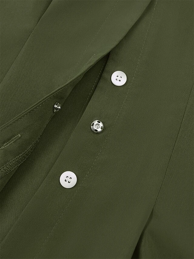 Women's Shirt Dress Casual Dress Mini Dress Outdoor Daily Date Polyester Fashion Modern V Neck Ruched Button Long Sleeve Fall Winter 2023 Loose Fit ArmyGreen Orange Apricot Pure Color S M L XL 17 Women's Shirt Dress Casual Dress Mini Dress Outdoor Daily Date Polyester Fashion Modern V Neck Ruched Button Long Sleeve Fall Winter 2023 Loose Fit ArmyGreen Orange Apricot Pure Color S M L XL - Image 17