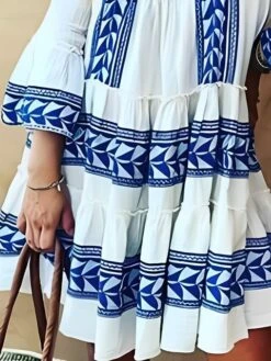 Women‘s Casual Dress Midi Dress 3/4 Length Sleeve Geometric Ruffle Winter Fall Autumn V Neck Casual 2023 S M L XL XXL XXXL 9 Women‘s Casual Dress Midi Dress 3/4 Length Sleeve Geometric Ruffle Winter Fall Autumn V Neck Casual 2023 S M L XL XXL XXXL -Casual Print Dress Sales hbqjsh1672379181871