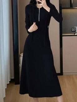 Women's Casual Dress Hoodie Dress Midi Dress Fashion Daily Outdoor Vacation Going Out Hoodie Zipper Solid Color Regular Fit Black Gray S M L XL 14 Women's Casual Dress Hoodie Dress Midi Dress Fashion Daily Outdoor Vacation Going Out Hoodie Zipper Solid Color Regular Fit Black Gray S M L XL -Casual Print Dress Sales hbslse1696674372056