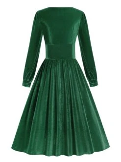 Women's Christmas Swing Dress Vintage Dress Midi Dress Green Black Red Long Sleeve Pure Color Ruched Winter Fall Square Neck Vintage Stylish 2022 S M L XL XXL 12 Women's Christmas Swing Dress Vintage Dress Midi Dress Green Black Red Long Sleeve Pure Color Ruched Winter Fall Square Neck Vintage Stylish 2022 S M L XL XXL -Casual Print Dress Sales hcexsw1667373820569