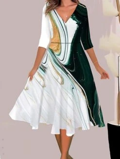 Women's Casual Dress Swing Dress A Line Dress Ombre Marble Print Print V Neck Midi Dress Fashion Streetwear Outdoor Daily 3/4 Length Sleeve Regular Fit Magenta Pink Blue Summer Spring S M L XL XXL 7 Women's Casual Dress Swing Dress A Line Dress Ombre Marble Print Print V Neck Midi Dress Fashion Streetwear Outdoor Daily 3/4 Length Sleeve Regular Fit Magenta Pink Blue Summer Spring S M L XL XXL -Casual Print Dress Sales helrrw1690976860265