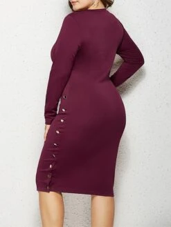 Women's Plus Size Curve Casual Dress Bodycon Sheath Dress Plain Midi Dress Long Sleeve Crew Neck Fashion Daily Black Wine Fall Winter XXL 3XL 4XL 5XL 23 Women's Plus Size Curve Casual Dress Bodycon Sheath Dress Plain Midi Dress Long Sleeve Crew Neck Fashion Daily Black Wine Fall Winter XXL 3XL 4XL 5XL -Casual Print Dress Sales hfgmne1694151467502