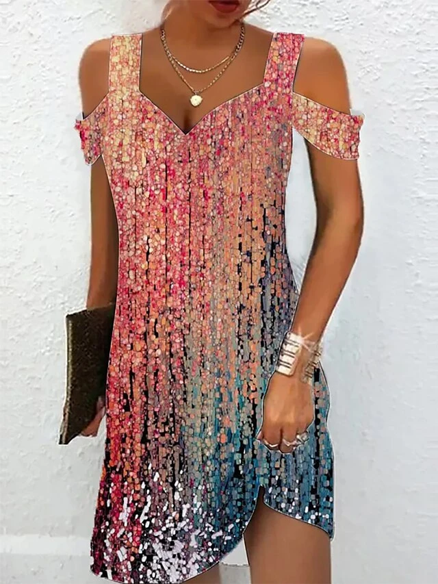 Women's Casual Dress Summer Dress Slip Dress Ombre Cold Shoulder Print Strap Mini Dress Active Fashion Outdoor Street Short Sleeve Regular Fit Yellow Pink Blue Summer Spring S M L XL XXL 1 Women's Casual Dress Summer Dress Slip Dress Ombre Cold Shoulder Print Strap Mini Dress Active Fashion Outdoor Street Short Sleeve Regular Fit Yellow Pink Blue Summer Spring S M L XL XXL