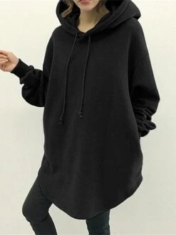 Women's Casual Dress Hoodie Dress Winter Dress Mini Dress Ruched Outdoor Street Daily Fashion Streetwear Hooded Long Sleeve 2023 Loose Fit Black Royal Blue Gray Color S M L XL XXL Size -Casual Print Dress Sales hgxbmy1694510112770