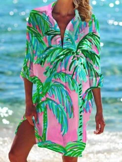 Women‘s Casual Dress Shirt Dress Green Blue Pink Long Sleeve Print Spring Summer Shirt Collar Winter Dress Fall Dress Loose Fit 2023 S M L XL XXL 3XL 4XL 5XL -Casual Print Dress Sales hhcwqp1652165439834