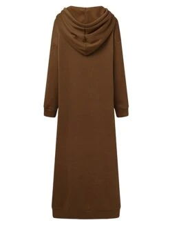 Women's Casual Dress Hoodie Dress Shift Dress Long Dress Maxi Dress Pocket Outdoor Street Daily Active Fashion Hooded Long Sleeve 2023 Loose Fit Black Brown Gray Color S M L XL XXL Size -Casual Print Dress Sales hjswdp1692776288369