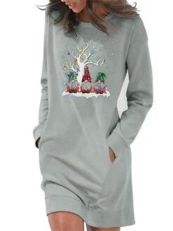 Women‘s Christmas Hoodie Dress Winter Dress Light Blue Grey White Long Sleeve Santa Claus Pocket Print Winter Fall Crew Neck Stylish Casual 2022 S M L XL 2XL / Cotton 12 Women‘s Christmas Hoodie Dress Winter Dress Light Blue Grey White Long Sleeve Santa Claus Pocket Print Winter Fall Crew Neck Stylish Casual 2022 S M L XL 2XL / Cotton -Casual Print Dress Sales hlfoti1666676387874