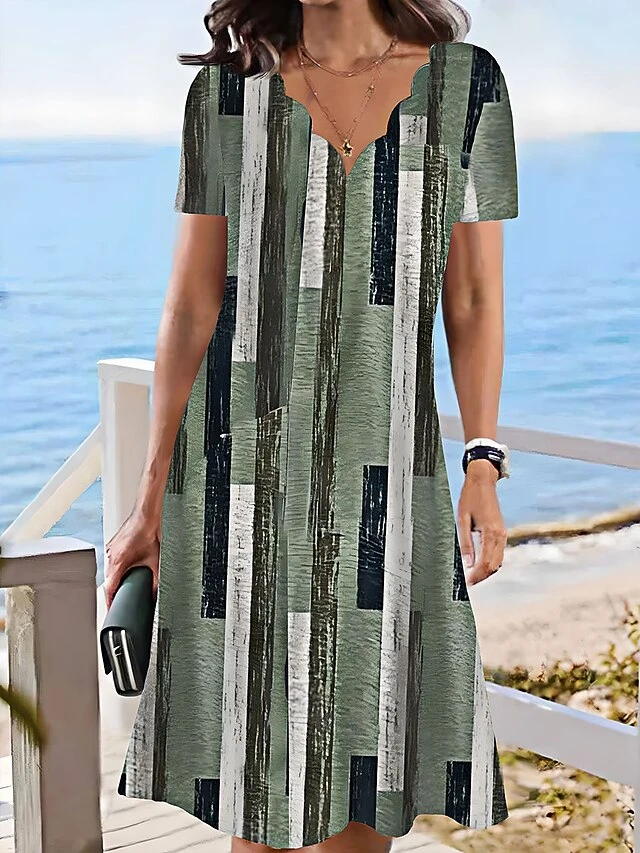 Women's Casual Dress Summer Dress Print Dress Ombre Marble Print Print Scalloped Neck Mini Dress Active Fashion Outdoor Daily Short Sleeve Regular Fit Light Green Pink Royal Blue Summer Spring S M L 3 Women's Casual Dress Summer Dress Print Dress Ombre Marble Print Print Scalloped Neck Mini Dress Active Fashion Outdoor Daily Short Sleeve Regular Fit Light Green Pink Royal Blue Summer Spring S M L - Image 3