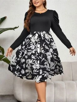 Women's Plus Size Curve Casual Dress Winter Dress Sheath Dress Floral Midi Dress Long Sleeve Ruched Print Crew Neck Fashion Outdoor Black Fall Winter XL XXL 3XL 4XL 12 Women's Plus Size Curve Casual Dress Winter Dress Sheath Dress Floral Midi Dress Long Sleeve Ruched Print Crew Neck Fashion Outdoor Black Fall Winter XL XXL 3XL 4XL -Casual Print Dress Sales hmejiw1695095532227