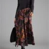 Women's Casual Dress Paisley Dress A Line Dress Floral Paisley Patchwork Print V Neck Long Dress Maxi Dress Vintage Streetwear Outdoor Street Long Sleeve Loose Fit Black Spring Fall S M L XL XXL