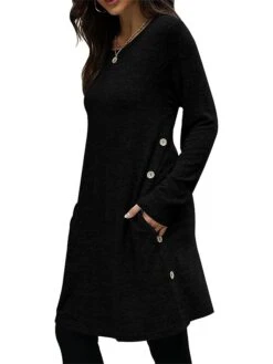 Women's Casual Dress Sweatshirt Dress Winter Dress Mini Dress Button Outdoor Daily Going Out Active Fashion Crew Neck Long Sleeve 2023 Loose Fit Black Pink Gray Color S M L XL XXL Size 15 Women's Casual Dress Sweatshirt Dress Winter Dress Mini Dress Button Outdoor Daily Going Out Active Fashion Crew Neck Long Sleeve 2023 Loose Fit Black Pink Gray Color S M L XL XXL Size -Casual Print Dress Sales hqlwft1693558753461