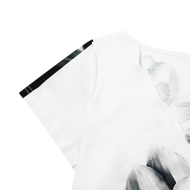 Women's Casual Dress Shift Dress Floral Dress Mini Dress Black And White Black White Short Sleeve Floral Print Summer Spring Scalloped Neck Fashion Vacation 2023 S M L XL XXL 3XL 17 Women's Casual Dress Shift Dress Floral Dress Mini Dress Black And White Black White Short Sleeve Floral Print Summer Spring Scalloped Neck Fashion Vacation 2023 S M L XL XXL 3XL - Image 17