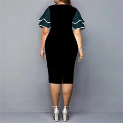 Women‘s Plus Size Curve Party Dress Color Block Crew Neck Print Short Sleeve Spring Fall Work Casual Prom Dress Knee Length Dress Casual Daily DressHomecoming Dress -Casual Print Dress Sales hsrrjs1639471970751