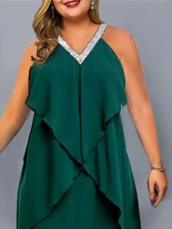 Women‘s Plus Size Curve Casual Dress Chiffon Dress Halter Neck Dress Plain Midi Dress Sleeveless Patchwork Layered Halter Fashion Outdoor Red Green Summer Spring L XL XXL 3XL 4XL 9 Women‘s Plus Size Curve Casual Dress Chiffon Dress Halter Neck Dress Plain Midi Dress Sleeveless Patchwork Layered Halter Fashion Outdoor Red Green Summer Spring L XL XXL 3XL 4XL -Casual Print Dress Sales hssnsb1688016506879