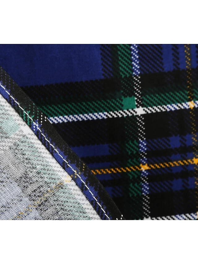 Women's Christmas Swing Dress Midi Dress Black Blue Red Short Sleeve Plaid Print Winter Fall Autumn V Neck 2022 S M L XL 2XL 9 Women's Christmas Swing Dress Midi Dress Black Blue Red Short Sleeve Plaid Print Winter Fall Autumn V Neck 2022 S M L XL 2XL - Image 9