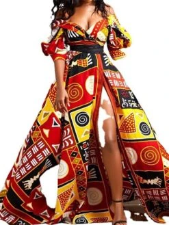 Women‘s Plus Size Curve Easter Dress Polka Dot Off Shoulder Party Dress Half Sleeve Spring Fall Prom Dress Maxi Dress Party Dress -Casual Print Dress Sales hxtzks1663667063642