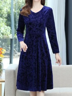 Women's Christmas Dress Casual Dress Velvet Dress Midi Dress Pocket Outdoor Christmas Street Fashion Elegant V Neck Long Sleeve 2023 Loose Fit Black Wine Blue Color XL XXL 3XL 4XL 5XL Size 20 Women's Christmas Dress Casual Dress Velvet Dress Midi Dress Pocket Outdoor Christmas Street Fashion Elegant V Neck Long Sleeve 2023 Loose Fit Black Wine Blue Color XL XXL 3XL 4XL 5XL Size -Casual Print Dress Sales hzdqvv1695207036885