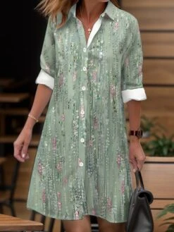 Women's Shirt Dress Casual Dress Midi Dress Outdoor Daily Date Polyester Fashion Modern Shirt Collar Button Pocket Long Sleeve Fall Winter 2023 Loose Fit Yellow Pink Dark Pink Floral Striped S M L XL 8 Women's Shirt Dress Casual Dress Midi Dress Outdoor Daily Date Polyester Fashion Modern Shirt Collar Button Pocket Long Sleeve Fall Winter 2023 Loose Fit Yellow Pink Dark Pink Floral Striped S M L XL -Casual Print Dress Sales ibomiz1695204761216