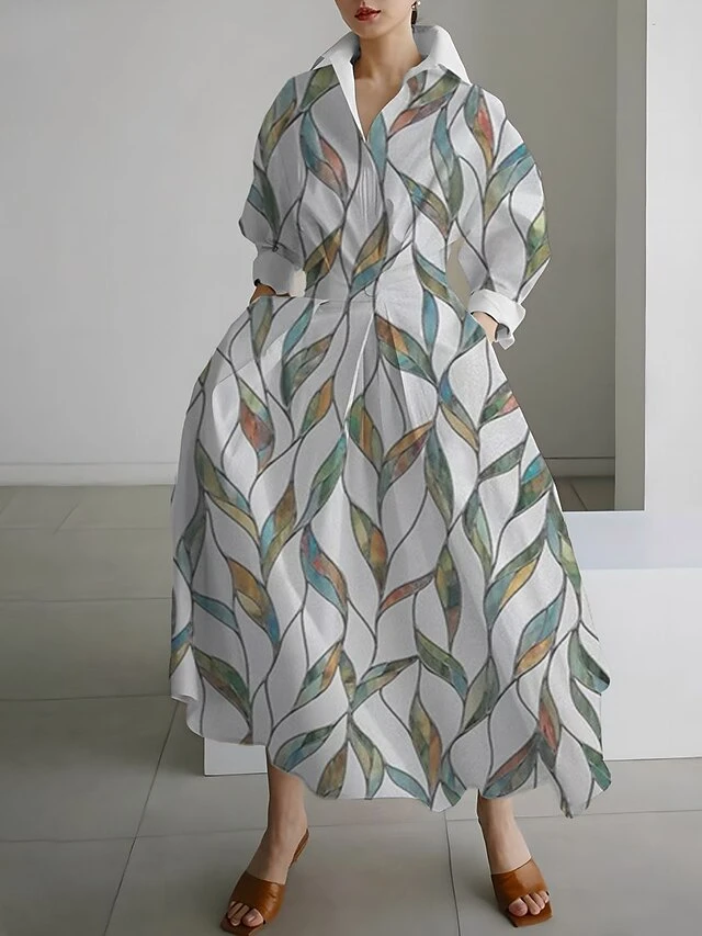 Women's Shirt Dress Casual Dress Swing Dress Maxi Long Dress Outdoor Office Daily Polyester Fashion Modern Shirt Collar Button Pocket Long Sleeve Fall Winter 2023 Loose Fit White Yellow Navy Blue 6 Women's Shirt Dress Casual Dress Swing Dress Maxi Long Dress Outdoor Office Daily Polyester Fashion Modern Shirt Collar Button Pocket Long Sleeve Fall Winter 2023 Loose Fit White Yellow Navy Blue - Image 6