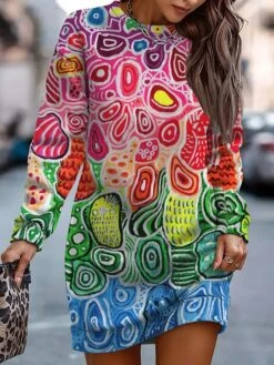 Women's Casual Dress Sweatshirt Dress Winter Dress Floral Geometric Print Crew Neck Mini Dress Fashion Streetwear Outdoor Daily Long Sleeve Loose Fit White Pink Blue Fall Winter S M L XL XXL 9 Women's Casual Dress Sweatshirt Dress Winter Dress Floral Geometric Print Crew Neck Mini Dress Fashion Streetwear Outdoor Daily Long Sleeve Loose Fit White Pink Blue Fall Winter S M L XL XXL -Casual Print Dress Sales icxpjh1694076180192