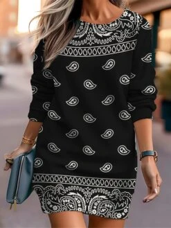 Women's Casual Dress Sweatshirt Dress Mini Dress Warm Fashion Outdoor Vacation Going Out Crew Neck Print Floral Print Loose Fit Black Burgundy Royal Blue S M L XL XXL 11 Women's Casual Dress Sweatshirt Dress Mini Dress Warm Fashion Outdoor Vacation Going Out Crew Neck Print Floral Print Loose Fit Black Burgundy Royal Blue S M L XL XXL -Casual Print Dress Sales idjcln1694596722822