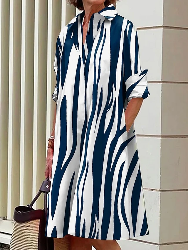 Women's Shirt Dress Casual Dress Midi Dress Outdoor Office Daily Polyester Fashion Modern Shirt Collar Button Pocket Long Sleeve Fall Winter 2023 Loose Fit Black Navy Blue Blue Geometric Color Block 1 Women's Shirt Dress Casual Dress Midi Dress Outdoor Office Daily Polyester Fashion Modern Shirt Collar Button Pocket Long Sleeve Fall Winter 2023 Loose Fit Black Navy Blue Blue Geometric Color Block