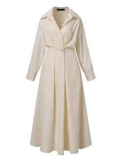 Women's Casual Dress Work Dress Swing Dress Long Dress Maxi Dress Black Green Apricot Long Sleeve Pure Color Pocket Summer Spring Shirt Collar Fashion Office Loose Fit 2023 S M L XL XXL 3XL 4XL 5XL -Casual Print Dress Sales ihpfat1671531596455