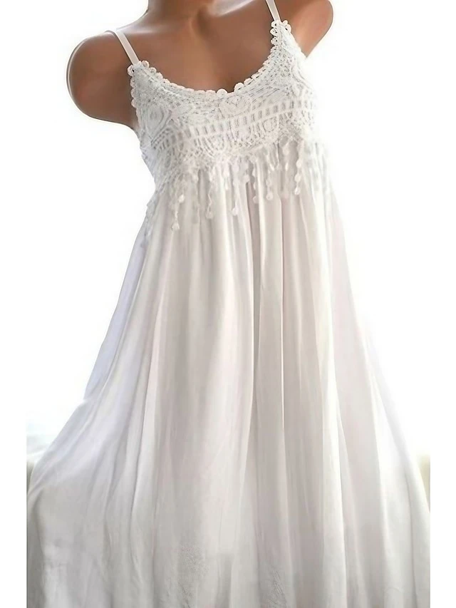 Women's Casual Dress Linen Dress Slip Dress Midi Dress White Sleeveless Pure Color Ruched Spring Summer U Neck Elegant Weekend 2023 S M L XL XXL 3XL 1 Women's Casual Dress Linen Dress Slip Dress Midi Dress White Sleeveless Pure Color Ruched Spring Summer U Neck Elegant Weekend 2023 S M L XL XXL 3XL