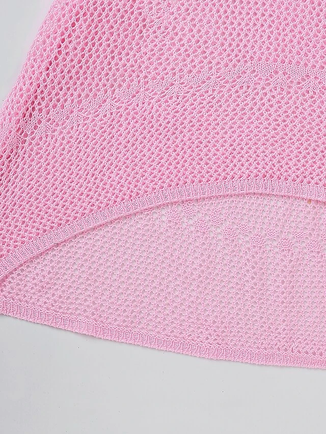 Women's Swimwear Cover Up Beach Dress Normal Swimsuit Oversized Crochet Hole Solid Color Wine Red Lake Green Black White Light Pink Bathing Suits Sports Vacation Sports 11 Women's Swimwear Cover Up Beach Dress Normal Swimsuit Oversized Crochet Hole Solid Color Wine Red Lake Green Black White Light Pink Bathing Suits Sports Vacation Sports - Image 11