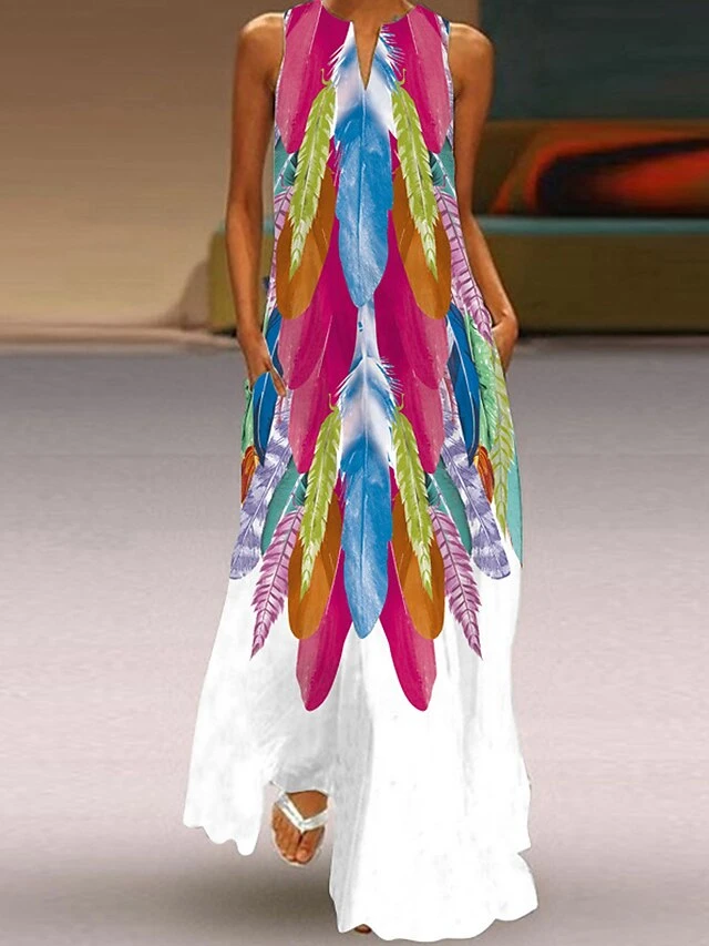 Women's Casual Dress Swing Dress Vintage Dress Long Dress Maxi Dress White Light Green Red Sleeveless Graphic Print Fall Spring V Neck Fashion Daily Vacation 2023 S M L XL 2XL 3XL 4XL 5XL 4 Women's Casual Dress Swing Dress Vintage Dress Long Dress Maxi Dress White Light Green Red Sleeveless Graphic Print Fall Spring V Neck Fashion Daily Vacation 2023 S M L XL 2XL 3XL 4XL 5XL - Image 4